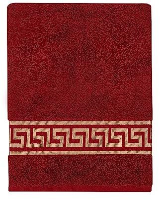 Belle Arti Premium Mäander Handtücher Duschtücher Gästetücher Flauschige Frottee Baumwolle (30 x 50 cm, rot)