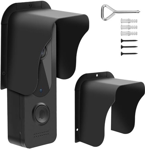 Doorbell Rain Cover,Ring Doorbell Rain Cover Waterproof Doorbell Protector Doorbell Cover Sun Shade with Screwdriver&Screw Weather Access Control Protector Attendance Machine Cover (1pcs)