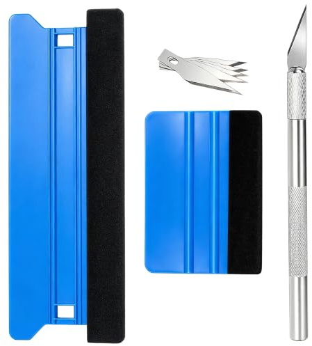 Umaki Vinyl-Folien-Auto-Tönungswerkzeug-Set für Fensterfolie/Aufkleber/Tapete, Doppelgröße, Kunststoff-Rakel, Präzisions-Trimmwerkzeug