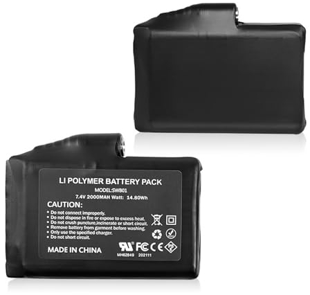 2 Stück 7.4V 2000mAh Lithium Polymer Akku Lipo wiederaufladbarer Ersatz Lithium Ionen Akku für beheizte Handschuhe, Fäustlinge, beheizte Socken, Batteriezubehör
