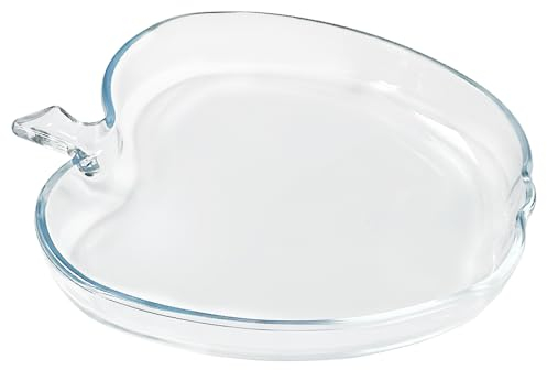 VIPHIEC 9 Inch Apple-shaped Salad Plate, Clear Tempered Glass Fruit Plate