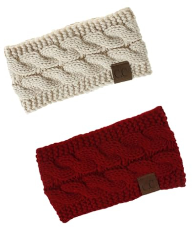 PACKOVE 2St häkeln Ohrenwärmer Stirnband Outdoor-Ohr nauszniki zimowe ohrschützer ear muffs Haarbänder Ohrenschützer Stirnband frauen stirnband Winter Schal Fräulein rot