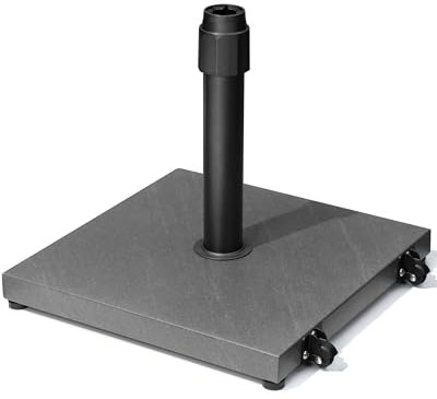 JOINHOM Base per ombrellone da 20,4 kg, resistente, per esterni, con rotelle, a bordo piscina, balcone, design resistente al vento, grigio