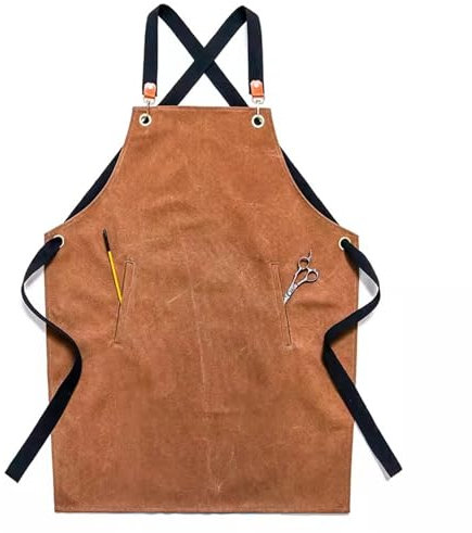 XKNANXCA Delantal Trabajo Delantal de uñas impermeable pintura femenina Catering cocina delantal de trabajo para Hombres y Mujeres (Color : Jaune, Size : One Size)