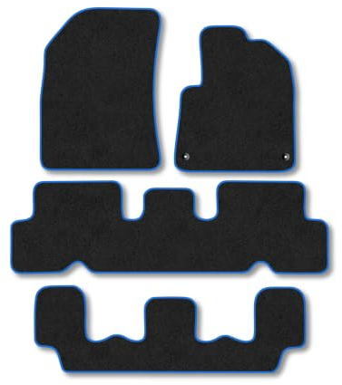 Citroen C4 Grand Picasso (2013-2015) Carpet Car Mats | Blue Edge Trim Tailored Fit Floor Mats Full Coverage Protection Accessories Easy Clean Anti Slip Made in the UK