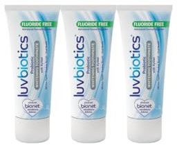 Luvbiotics Whitening Zahnpasta mit oralen Probiotika & Xylit – Fluoridfrei, ohne SLS & Parabene – Für gesunde Zähne, Zahnfleisch & frischen Atem – 3 x 75 ml