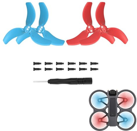 NUHFUFA 2 Paar [Rot & Blau] CW CCW Propeller, mit Schrauben und Schraubendreher Drohnenflügel Ersatz Zubehör für DJI Avata 2 FPV-Drohne
