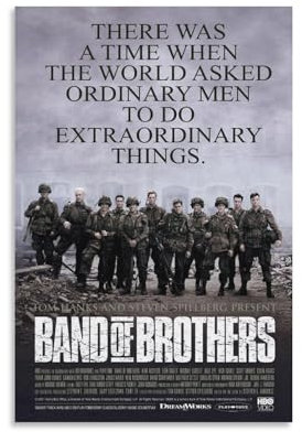 Filmposter Band of Brothers 2001, Kriegsdrama, TV-Serie, historisches Poster, Heimdekoration, Wandkunst, hängend, Bilddruck, dekorative Malposter, 30 x 45 cm