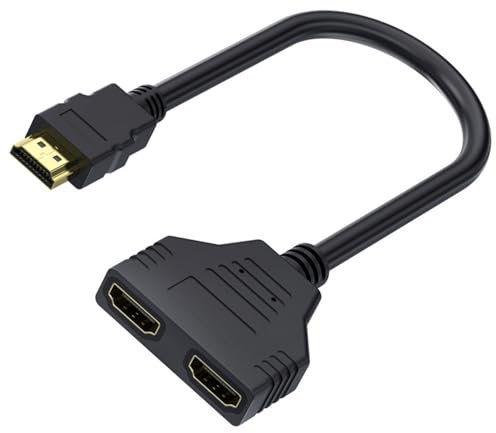 Répartiteur HDMI,Adaptateur répartiteur HDMI 1080P,Répartiteur HDMI 1 Entrée 2 Sorties,1080P Mâle vers Double Femal,Prise HDMI 1 mâle vers Double HDMI 2 femelle Y adaptateur de câble de répartiteur