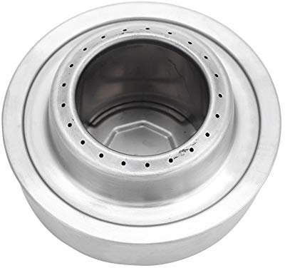 SUPYINI Réchaud à alcool en aluminium - 8 x 8 x 4 cm - Pour extérieur, camping, pique-nique - En acier inoxydable - Portable - Argenté
