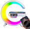 Llzzy Smart Atmosphere Lamp, Small LED Night Light Bluetooth Speaker Wireless Charger RGB Alarm Clock for Christmas Birthday Gifts (White)