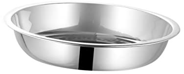 CRILSTYLEO 304 Stainless Steel Serving Plate 18cm Round Kitchen Tray Practical Food Grill Dish for Vegetables and Restaurant Use