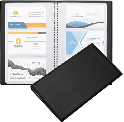 Lot de 2 Porte Carte de Visite, orte Carte Visite, classeur Carte de Visite, Porte-Carte, Porte Cartes de Visite, Porte Carte de Visite Professionnel