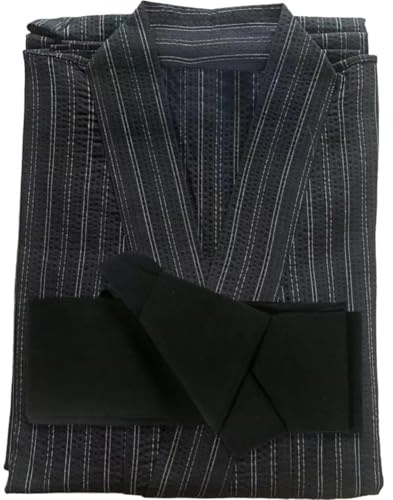 Tsffae Japanischer Traditioneller Yukata-Kimono Für Herren, Langer Yukata-Bademantel Gürtel, Japanisches Kimono-kostüm Für Herren Für Zuhause, Sauna, Cosplay
