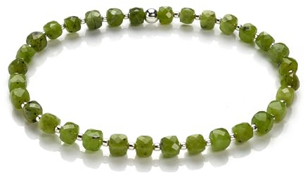 Generisch Chromdiopsid Armband - Edelstein-Armband - Würfel facettiert 4mm - Perlenarmband (Chromdiopsid)