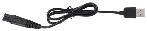 2 Stück Ladekabel für Elektrorasierer, Schwarz, Robust und Sicher | Kunststoff und Metall, Schnelles Laden, Verschleißfest, Passend für Rasierer und Haarentferner