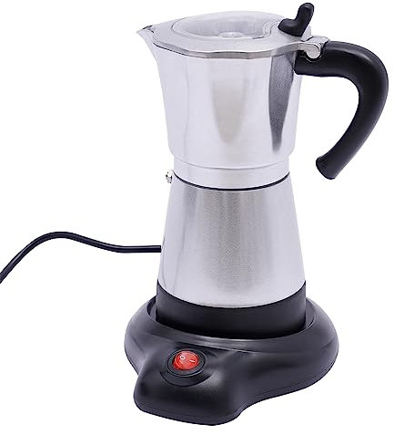 ZENGRICE Espressokocher Elektrisch,300ml Elektrische Kaffeemaschine,6 Tassen Italia Mokka Kanne 480W,Kaffeekocher mit 360° Basis,Hohe Effizienz,Safety Guard,für Familien, Versammlungen, Cafés, Büros