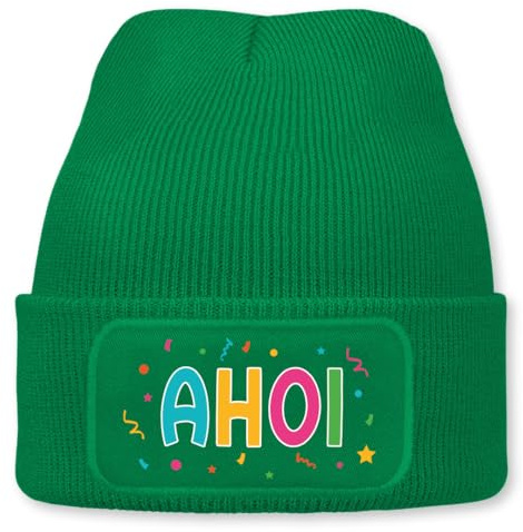 Prozente Momente AHOI – lustige Wintermütze | Beanie für Damen & Herren, warm, elastisch & Unisex, Strickmütze mit Patch & Druck, perfekt für Après-Ski, Weihnachtsmarkt & Fasching
