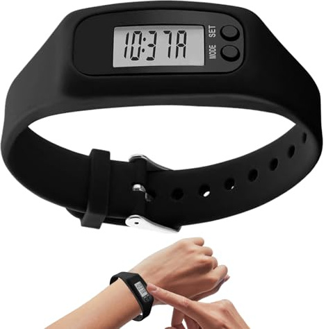 Reloj podómetro,Correa sin teléfono ni aplicación requerida - Reloj podómetro de fitness para muñeca | Para desplazamientos diarios, viajes, fin de semana, caminar, correr, correr