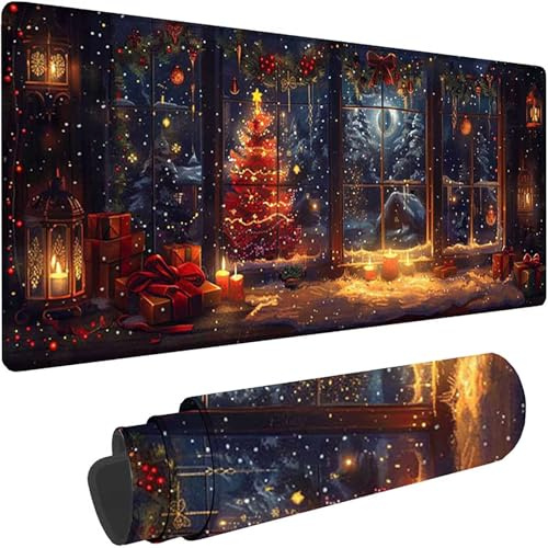 Noir Tapis de Souris Gaming XXL 1600x800x3 mm Grand Tapis de Souris XXL Hiver Mouse Pad pour Clavier et Bureau, Haute Précision et Vitesse, Caoutchouc Antidérapante for Gamer Accessoire Gaming w-1980
