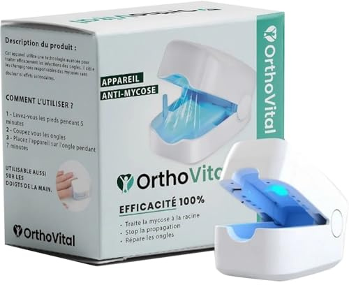 OrthoVital® Appareil Anti Mycose, OrthoVital Lumière Pulsee Mycose Ongle, Mycose Ongles des Pieds Nettoyage et Réparation Ongles Effective pour Mycose, Ongles des Pieds, Laser Treatment