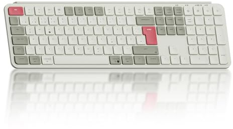 Keychron B6 Pro Ultradünne Kabellose Tastatur, 2,4 GHz/Bluetooth 5.2, 100% DE-ISO Layout, Lange Akkulaufzeit, Programmierung mit ZMK, Kompatibel Mit Mac, Windows und Linux – Vintagerot