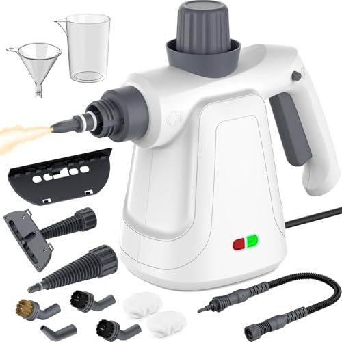 Steam Cleaner, Handheld Steam Cleaner for Home, 12 Accessories Multisurface Portable Steamer for Cleaning, 450ML Capacity Hand Steam Cleaner with Safety Lock for Bath, Kitchen, Floor, Window