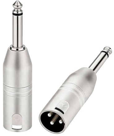 2 Stück Adapter XLR Klinke 6,35 mm männlich auf weiblich, Adapter 1/4 Zoll TRS auf XLR, langlebige Anschlüsse für Musikinstrumente, professionelle Aufnahme und Soundsysteme auf Kompatibilität