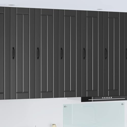 HengCaDa Wandschrank Lucca Schwarz 30 x 31 x 100 cm Holzwerkstoff moderner Küchen-Organizer mit Stauraum für Küche, Esszimmer, Spülenschrank, Vorratsschrank, Sideboard, Kommode, Hängeschrank