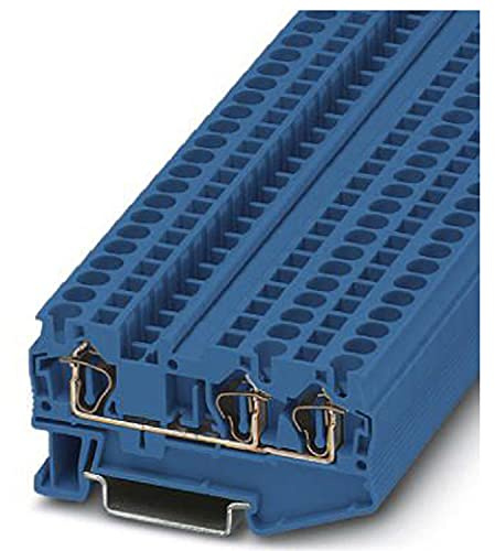 PHOENIX CONTACT ST 4-TWIN BU Durchgangsklemme, 4 mm² Nennquerschnitt, 3 Anschlüsse, Blau, 50 Stück