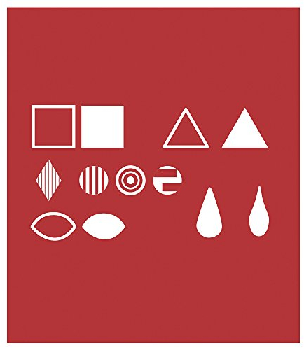 Rayher Brennstempel für Rayher Brandmal-Kolben, Box 12 Brennaufsätze sortiert, Viereck, Dreieck, Oval, Tropfen, Raute, Rund, 0,8 – 1,2 cm, 89767000