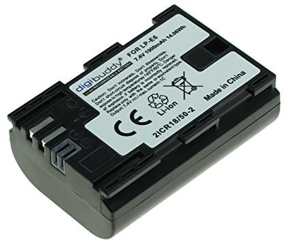 digibuddy Akku für Canon LP-E6N Li-Ion, 1900 mAh Schwarz