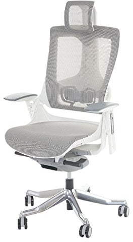 Bürostuhl MERRYFAIR Wau 2, Schreibtischstuhl Drehstuhl, Polster/Netz, ergonomisch - weiß-grau