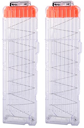 Likecom 2 Stück 18-Dart Bullet Clip Magazin für nerf n-Strike Elite Series - Transparent