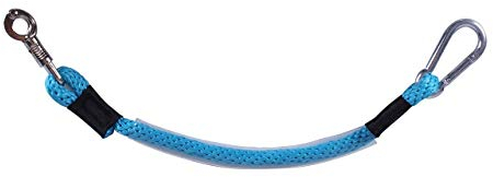 ARBO-INOX® - Anbindestrick für Anhänger - mit Karabiner und Panikhaken - Kunststoffüberzug (Türkis)