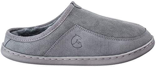 ESTRO Lammfell Hausschuhe Herren Pantoffeln Leder - Warm Lammfellhausschuhe Sheepskin Slippers Warme mit Wolle Lammfellschuhe SNUG (44 EU, Stahl 2)