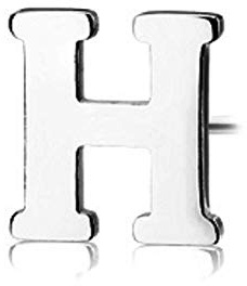 eeddoo® Damen Zeichen-Ohrstecker aus Edelstahl Silber im Design Alphabet Buchstaben Einzeln von A - Z