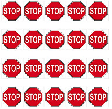 GreenIT 20 Aufkleber 1cm Stop Schild Zeichen Symbol Modellbau Mini Sticker 4061963009475