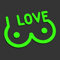 Decus I Love Boobs L 0271 (neon grün) // Sticker OEM JDM Style Aufkleber