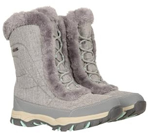 Mountain Warehouse Ohio Womens Snow Boots - Snow Proof Ladies Faux Fur Shoes, Thermal Tested -20 °C, IsoTherm - Winter Skiing, Winter Sports, Walking Mint - Unicorn Adult Shoe Size 4