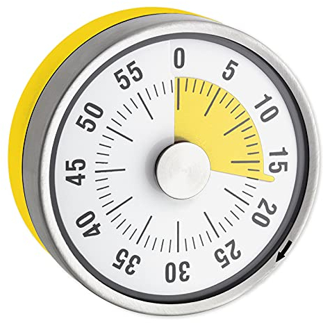 TimeTex Zeitdauer-Uhr Automatik Compact - gelbe Scheibe - mit Magnet - zeigt Restzeit an - Durchmesser 78 mm - läuft ohne Batterien - 61968