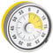 TimeTex Zeitdauer-Uhr Automatik Compact - gelbe Scheibe - mit Magnet - zeigt Restzeit an - Durchmesser 78 mm - läuft ohne Batterien - 61968