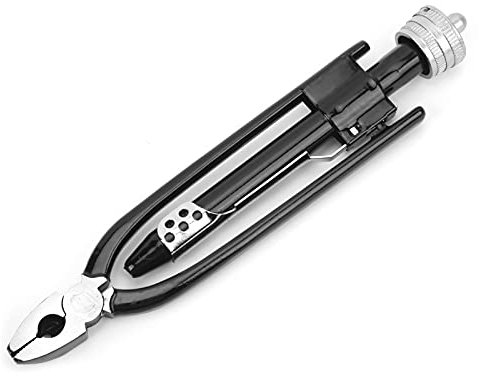 Wendbare Sicherheitsdrahtzange, Kohlenstoffstahl Draht Drehzange, Sicherungs Drahtwirbelzange Drahtverdrehwerkzeug zum Greifen, Verdrehen und Schneiden(Schwarz) (210mm)