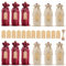 Bolsas de Vino de Yute, BESTZY 12 PCS Bolsa de Regalo Para Botella de Vino de Lino Bolsas de Vino Reutilizables con Cuerdas de Cordón y Etiquetas(Rojo y Marron)