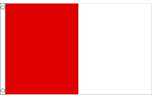AZ FLAG - Bandera Rojo Y Blanco - 90x60 cm - Bandera Dos Colores 100% Poliéster con Ojales de Metal Integrados - 50g - Colores Vivos Y Resistente A La Decoloración