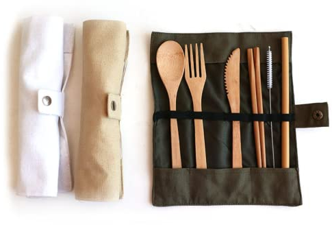 Juego de cubiertos de bambú lacado de estilo japonés, 3 unidades