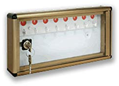 ALUBOX Bacheca Portachiavi Da Parete In Alluminio 30X5X14 Cm Porta Chiavi Da Muro Per Casa Interno O Esterno Protetto Made In Italy Con 8 Ganci Numerati (ARGENTO METALLIZZATO)