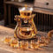 Mozeo Lazy Kungfu Tee-Set aus Glas, hitzebeständig, Wasserumleitung, rotierende Abdeckung, Schüssel, halbautomatischer Glas-Teekannenanzug (Teekannen-Set)