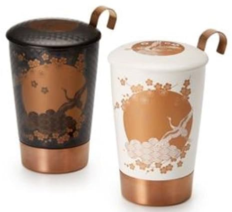 Cha Cult teemando® ... Teaeve® Kräuterteetasse Komorebi Porzellan, 3-teilig, mit Edelstahlboden doppelwandig, 2-fach sortiert 0,35 l