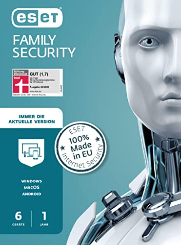 ESET Family Security 2023 | 6 Geräte | 1 Jahr | Windows (11, 10, 8 und 7), macOS oder Android | Download